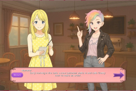 a sample screen from my visual novel